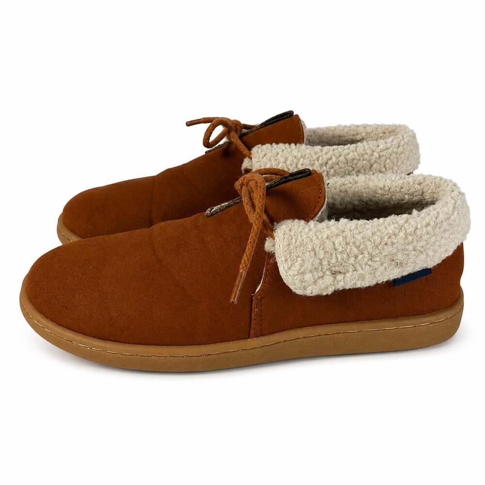 Pendleton Homestead Faux Fur Lined Suede Moccasin Slippers Size 7